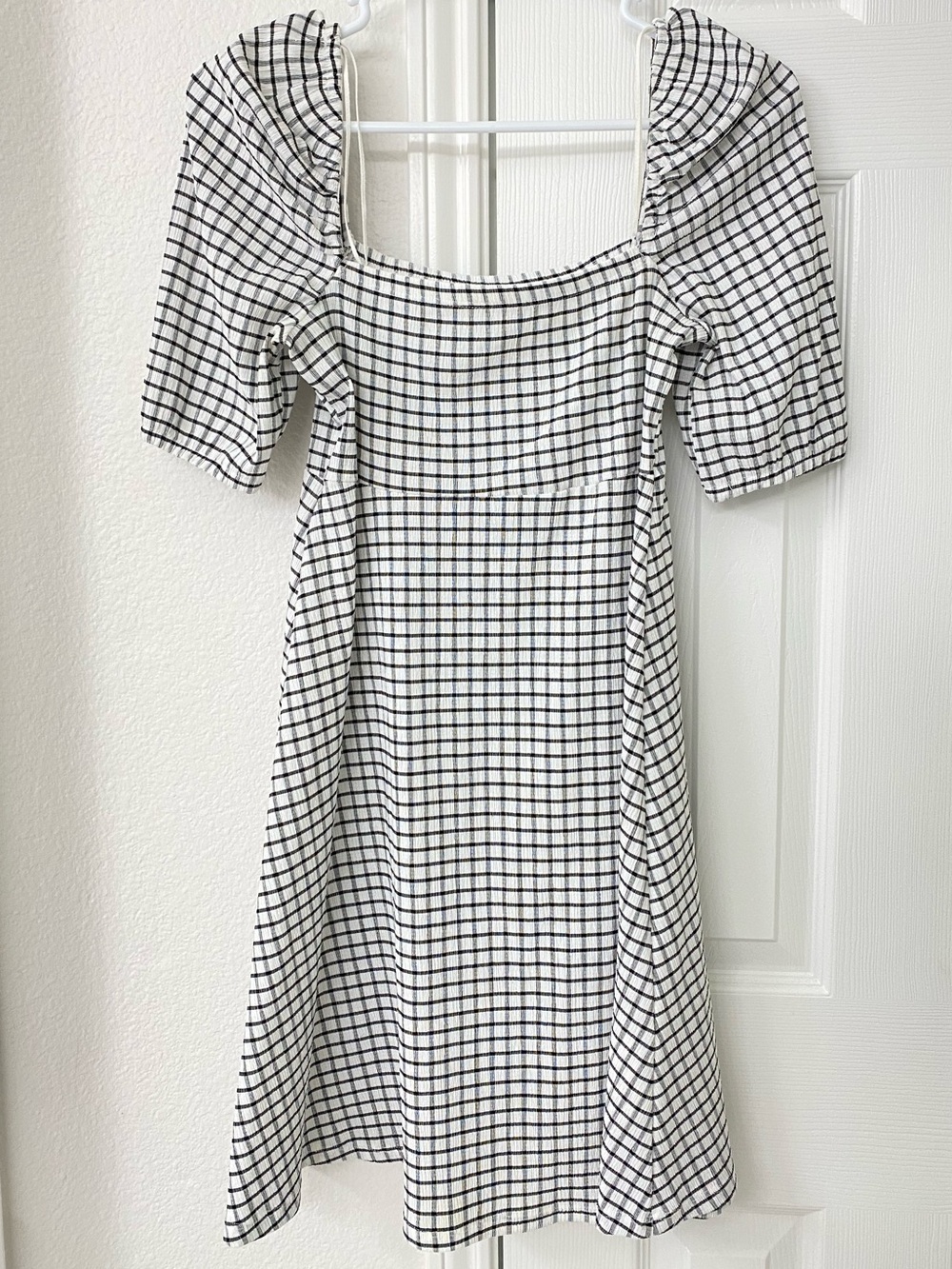 Zara Monochrome Plaid Mini Dress